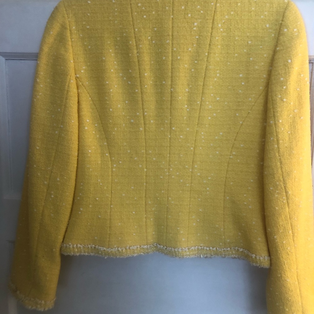 Carlisle Yellow Tweed Cropped Blazer size 4 - Picture 5 of 7